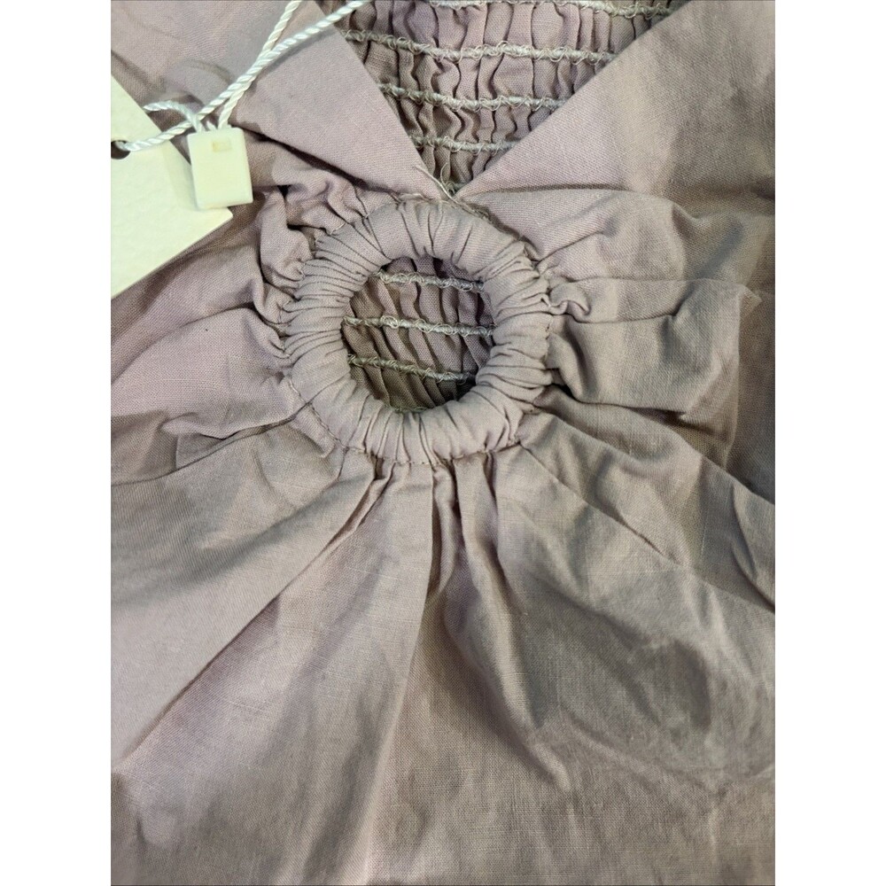Sim & Sam Crop Top Women's Size Small Burnished Lilac Puff Sleeve Lilac Casual - Picture 3 of 4